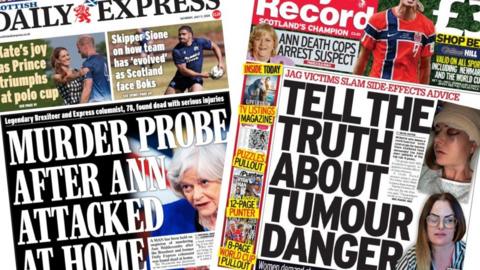 index picture combining the front pages of two newspapers