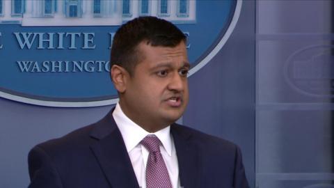 Raj Shah in the briefing room