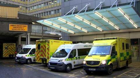 ambulances outside an emergency departments