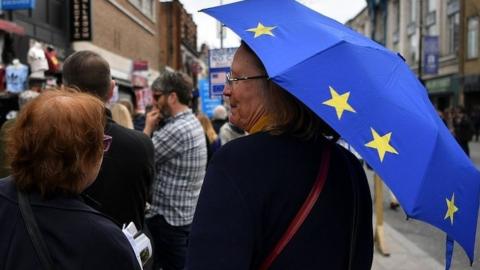 Campaigners at a recent event calling for a referendum on the final Brexit deal