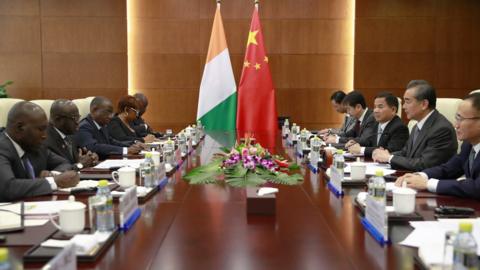 Meeting of Chinese ministers with a delegation from the Ivory Coast