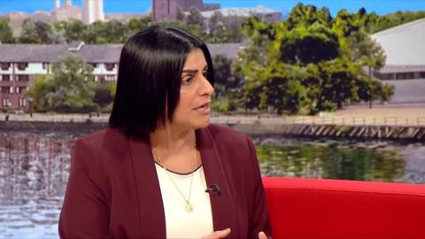 Shabana Mahmood during studio interview for BBC Breakfast