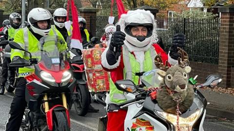 Bikers on the Reading Toy Run 2022