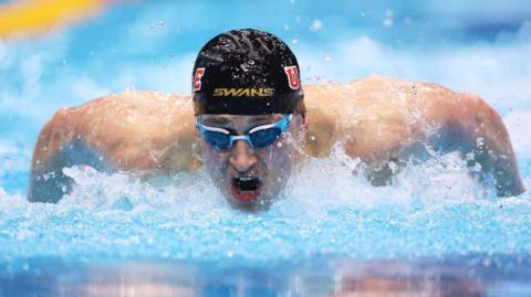 Para-swimmer Stephen Clegg in action