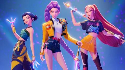 a picture of kpop demon hunters girl group