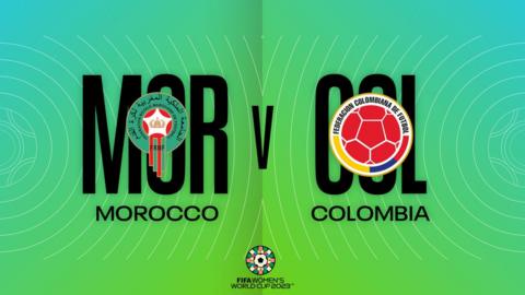 Morocco versus Colombia match graphic
