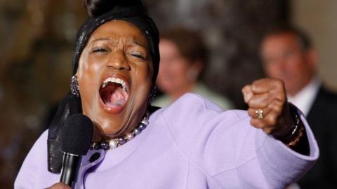 Jessye Norman sings at a ceremony in Washington on 31 July 2013