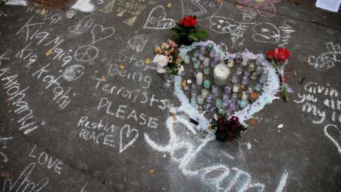 Messages left at attack site