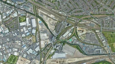 Overhead view of the area