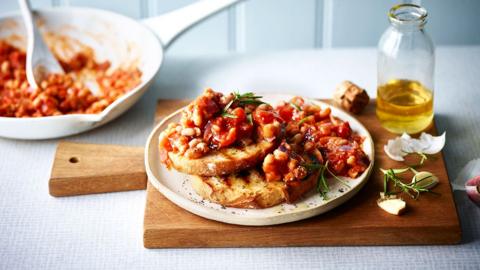 Tuscan beans on sourdough toast.