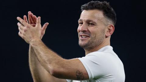 Danny Care applauds the crowd after England's win over Ireland