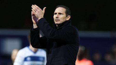 Coventry manager Frank Lampard applauds the away support at Loftus Road