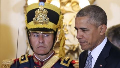 President Obama after a meeting with Mauricio Macri at the Casa Rosada