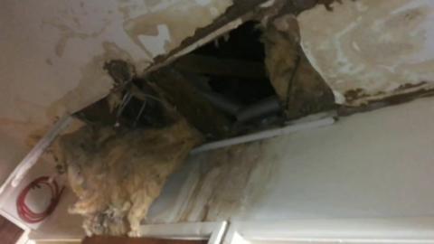 Hole in roof