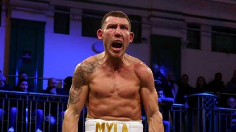 Liam Williams shouts in the ring