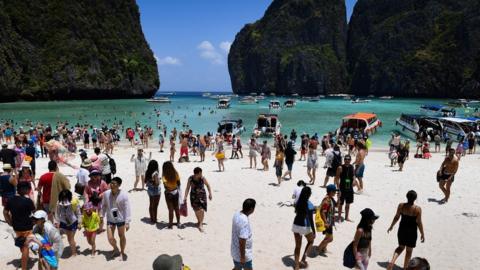 The scene at Maya Bay