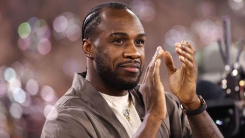 Michail Antonio applauds West Ham fans at the London Stadium before their Premier League fixture against Newcastle 