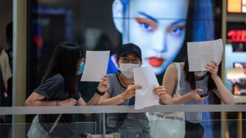 File photo of protesters in a shopping mall in Hong Kong, China, 06 July 2020.