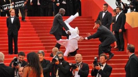 AI image of Timothee Chalamet 'falling' down the stairs at the Oscars