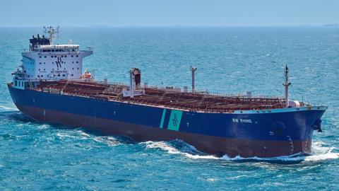 Handout file photo from Hafnia showing the Singapore-flagged oil tanker BW Rhine