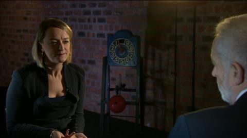 Laura Kuenssberg and Jeremy Corbyn