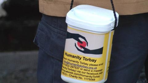 Humanity Torbay collecting box