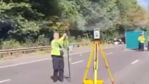 Motorway crash scene