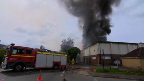 Fire at sports centre