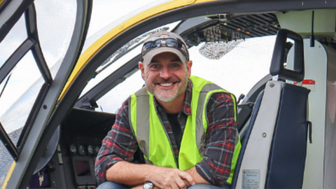 Robert Beck in air ambulance