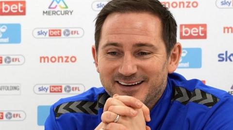 Frank Lampard enjoys a joke at Friday's Coventry City pre-match press conference