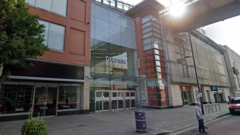 Main entrance to Derbion shopping centre on London Road, Derby
