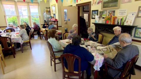 Older people at an east London Lunch club 