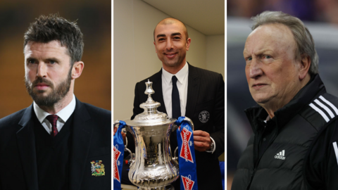 Michael Carrick (left), Roberto Di Matteo (centre) and Neil Warnock (right)