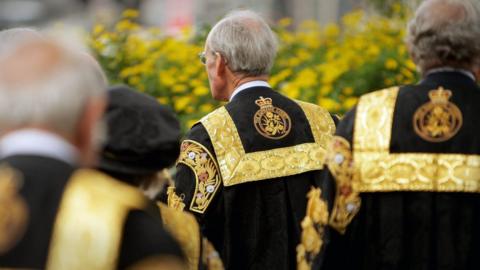 Justices in Supreme Court robes