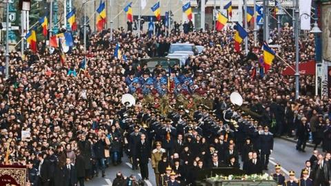 Funeral procession in Bucharest