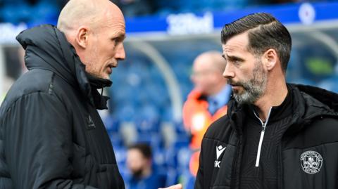 Rangers manager Philippe Clement and Motherwell's Stuart Kettlewell