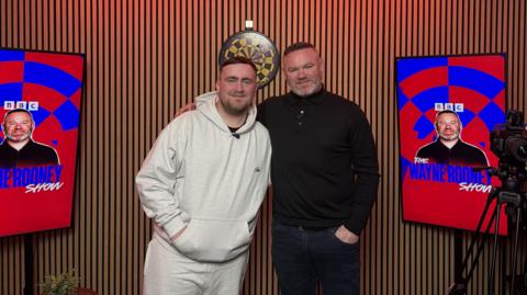 Luke Littler and Wayne Rooney