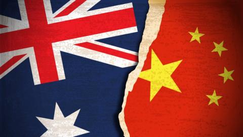 Australia and China flags