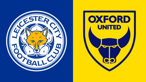 Side-by-side of Leicester City and Oxford United club badges