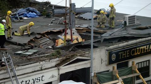 A police helicopter crashed into the roof of the Clutha Vaults pub