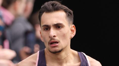 Great Britain's Emile Cairess competes at the 2024 London Marathon