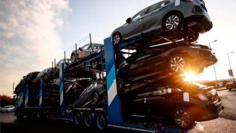 cars leave Honda's swindon plant