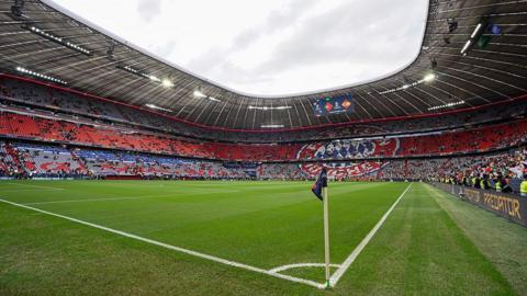 The Allianz Arena in Munich before kick-off on Sunday