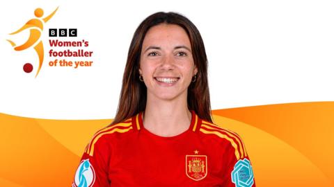 A graphic with the BBC Women's Footballer of the Year logo and a picture of Aitana Bonmati