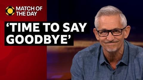 Gary Lineker signs off his final Match of the Day appearance