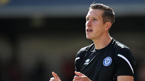 Jimmy McNulty on the touchline during a Rochdale game
