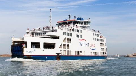 Wightlink's St Clare ferry at sea