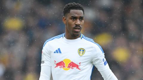 Junior Firpo looks on for Leeds