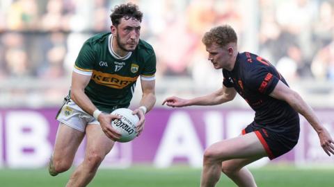 Paudie Clifford in possession for Kerry