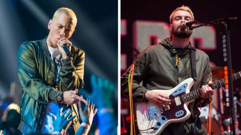 Eminem and Liam Fray of The Courteeners